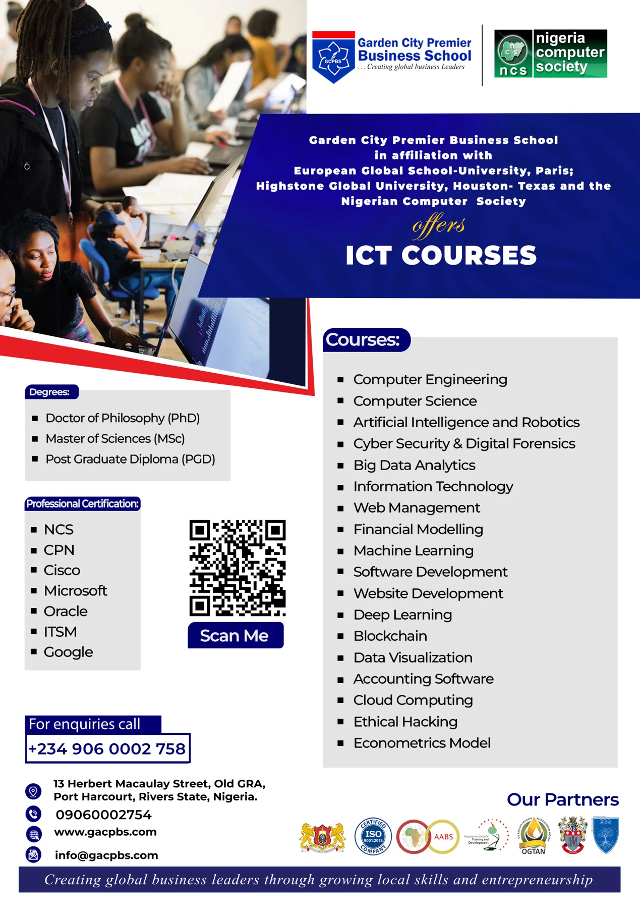 GCPBS ICT Faculty programme information